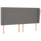 Vidaxl hoofdbord met randen 163x23x118 128 cm stof donkergrijs