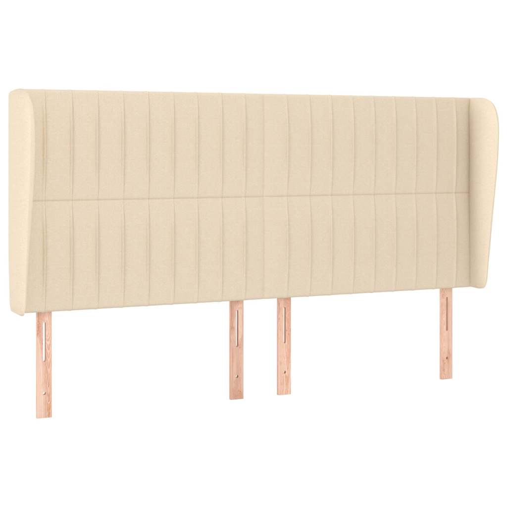 Vidaxl hoofdbord met randen 183x23x118 128 cm stof crèmekleurig