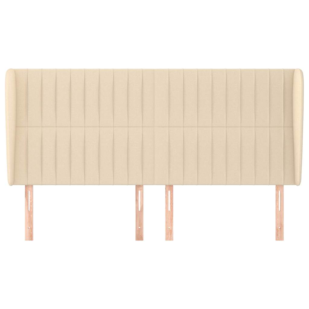 Vidaxl hoofdbord met randen 183x23x118 128 cm stof crèmekleurig