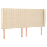 Vidaxl hoofdbord met randen 203x23x118 128 cm stof crèmekleurig