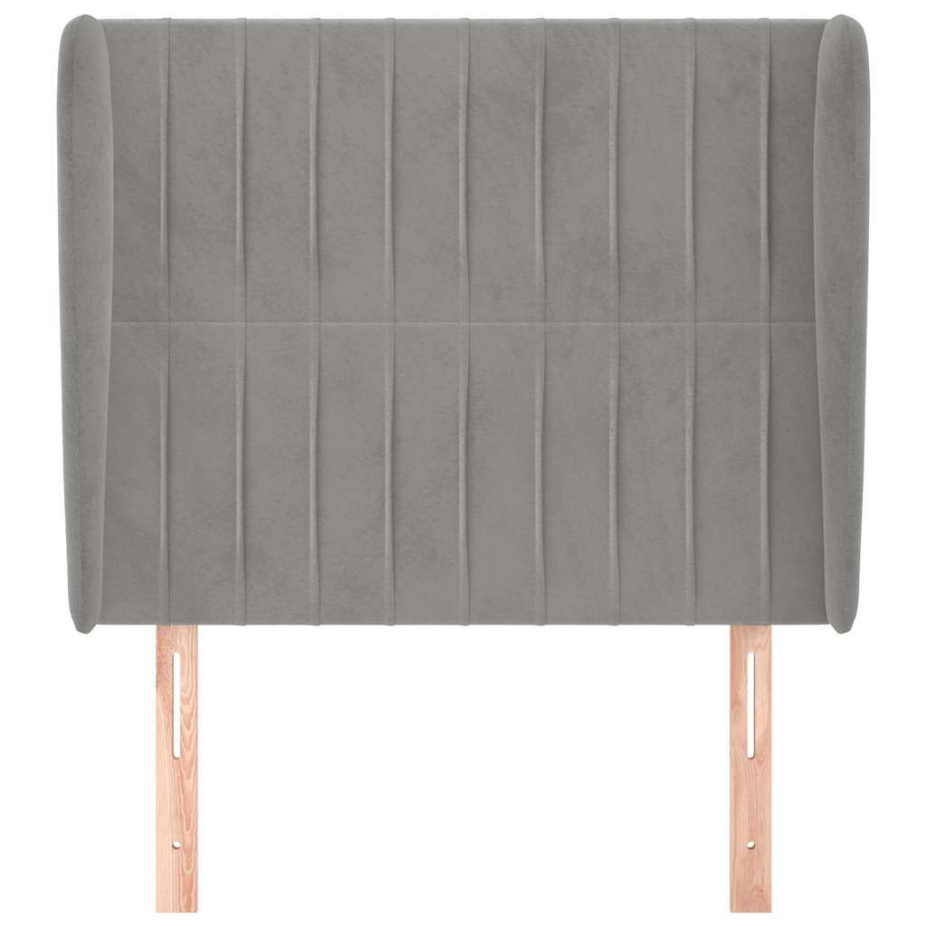 Vidaxl hoofdbord met randen 83x23x118 128 cm fluweel lichtgrijs