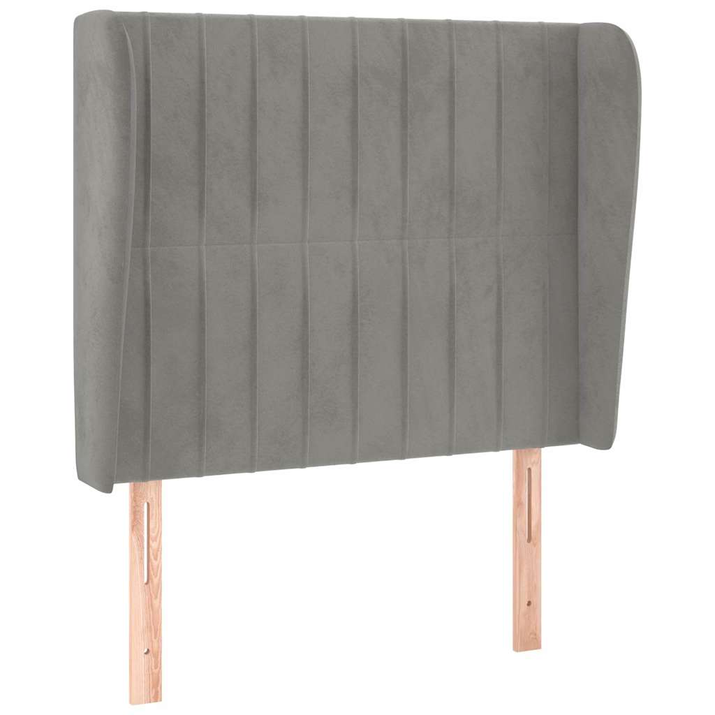 Vidaxl hoofdbord met randen 93x23x118 128 cm fluweel lichtgrijs