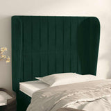 Vidaxl hoofdbord met randen 93x23x118 128 cm fluweel donkergroen