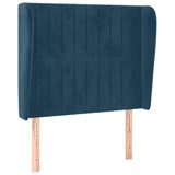 Vidaxl hoofdbord met randen 93x23x118 128 cm fluweel donkerblauw