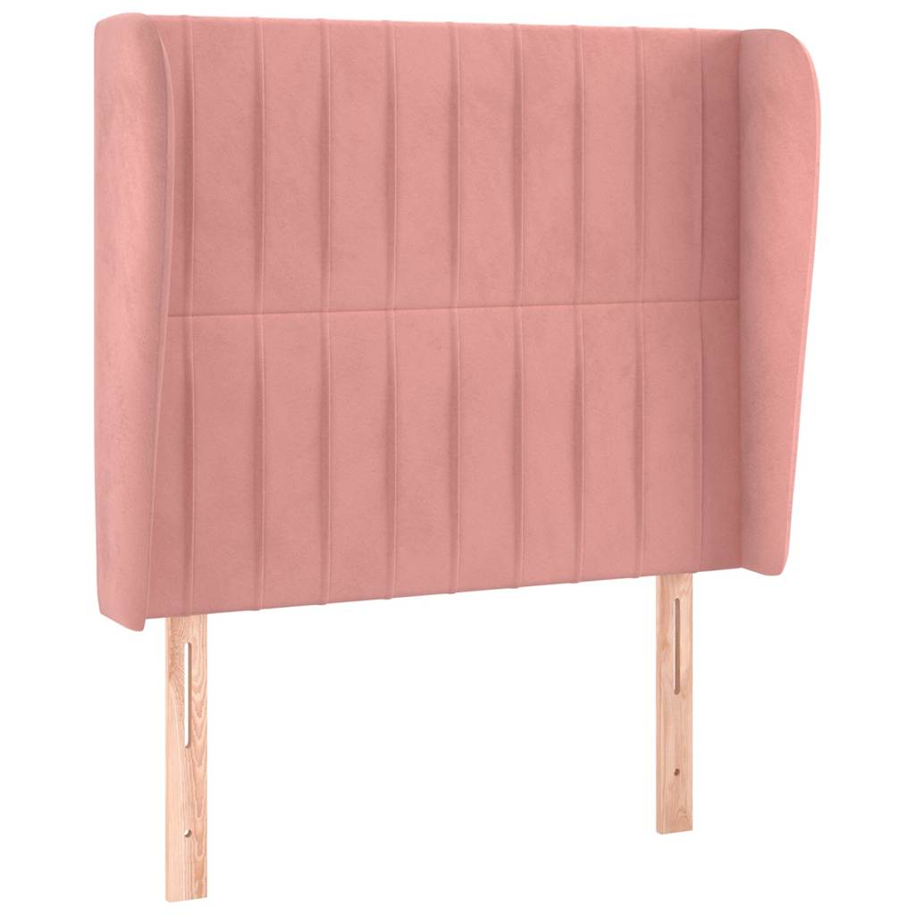 Vidaxl hoofdbord met randen 93x23x118 128 cm fluweel roze