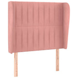 Vidaxl hoofdbord met randen 103x23x118 128 cm fluweel roze