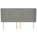 Vidaxl hoofdbord met randen 183x23x118 128 cm fluweel lichtgrijs