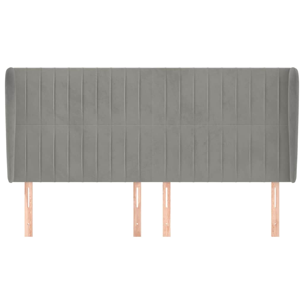 Vidaxl hoofdbord met randen 203x23x118 128 cm fluweel lichtgrijs