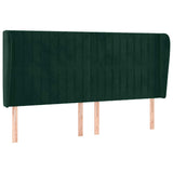 Vidaxl hoofdbord met randen 203x23x118 128 cm fluweel donkergroen