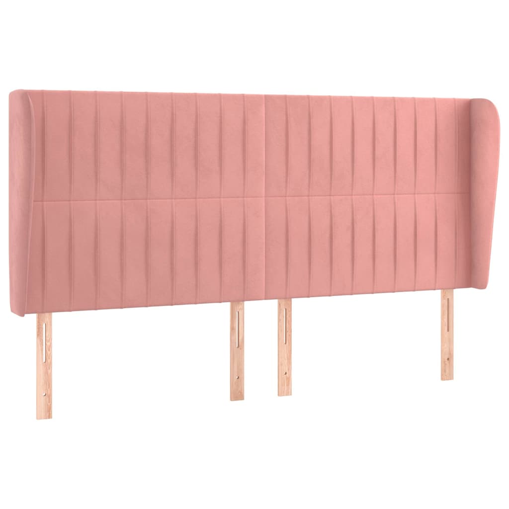 Vidaxl hoofdbord met randen 203x23x118 128 cm fluweel roze