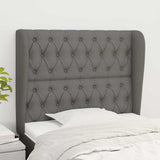 Vidaxl hoofdbord met randen 93x23x118 128 cm stof donkergrijs