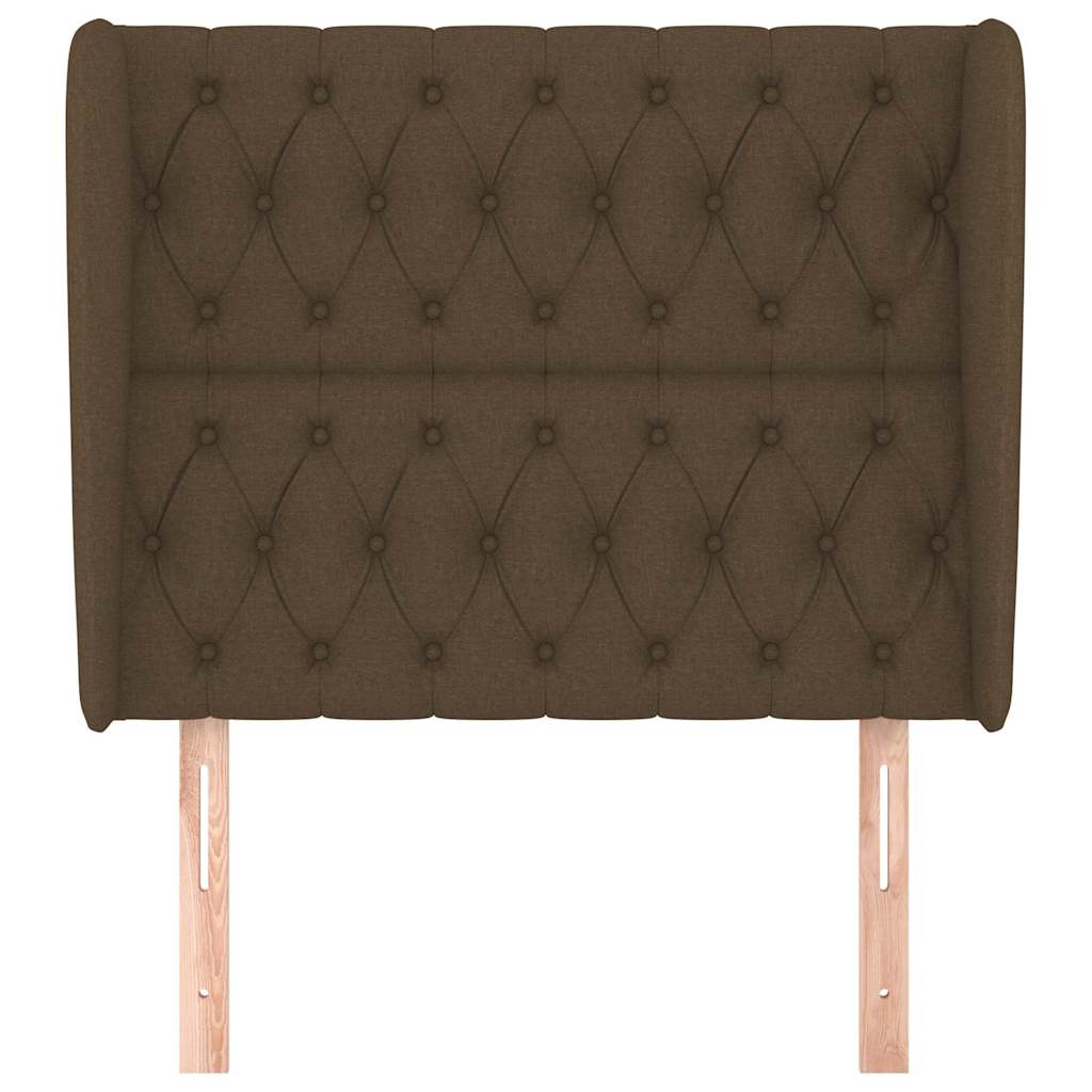 Vidaxl hoofdbord met randen 93x23x118 128 cm stof donkerbruin