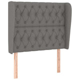 Vidaxl hoofdbord met randen 103x23x118 128 cm stof donkergrijs