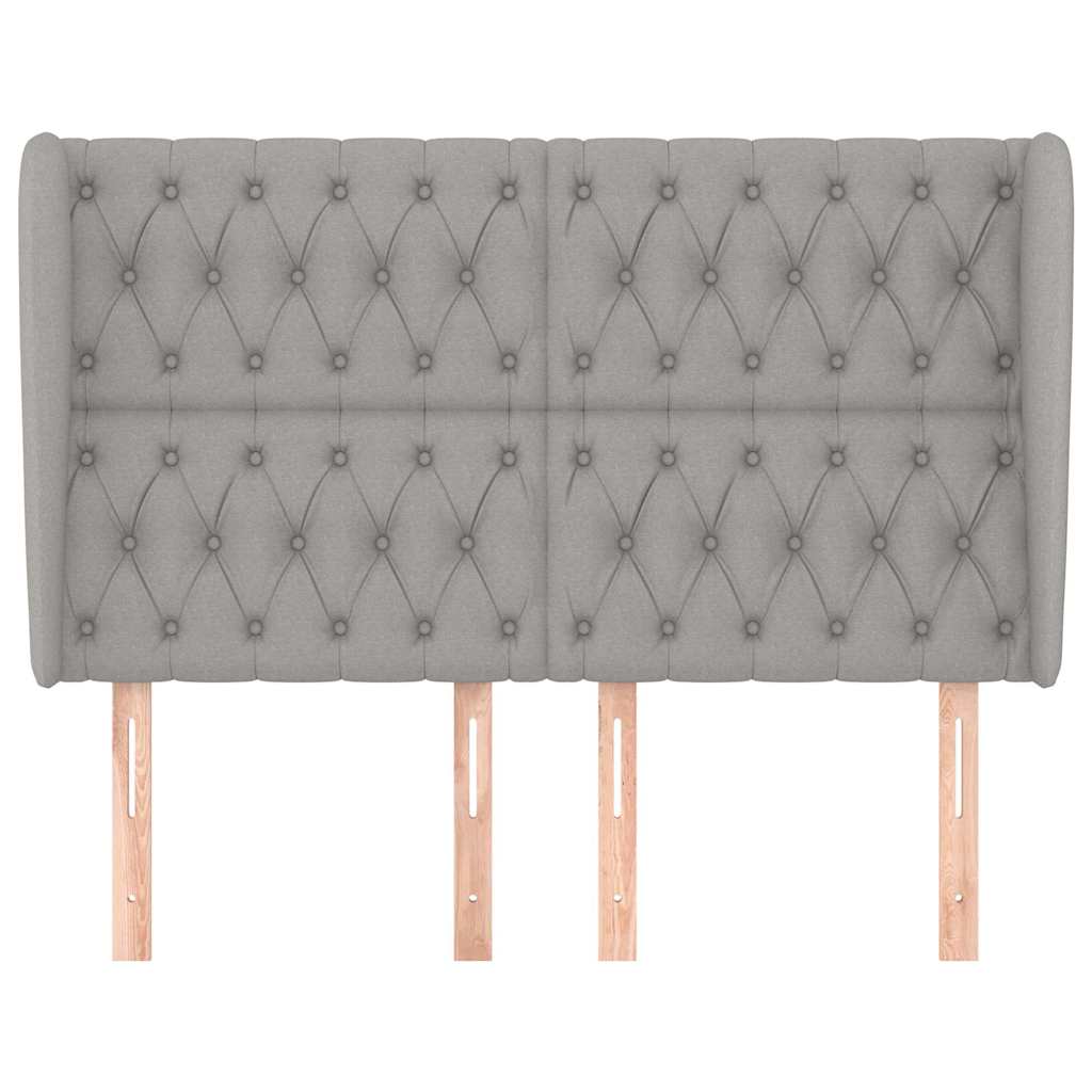 Vidaxl hoofdbord met randen 163x23x118 128 cm stof lichtgrijs