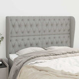 Vidaxl hoofdbord met randen 163x23x118 128 cm stof lichtgrijs