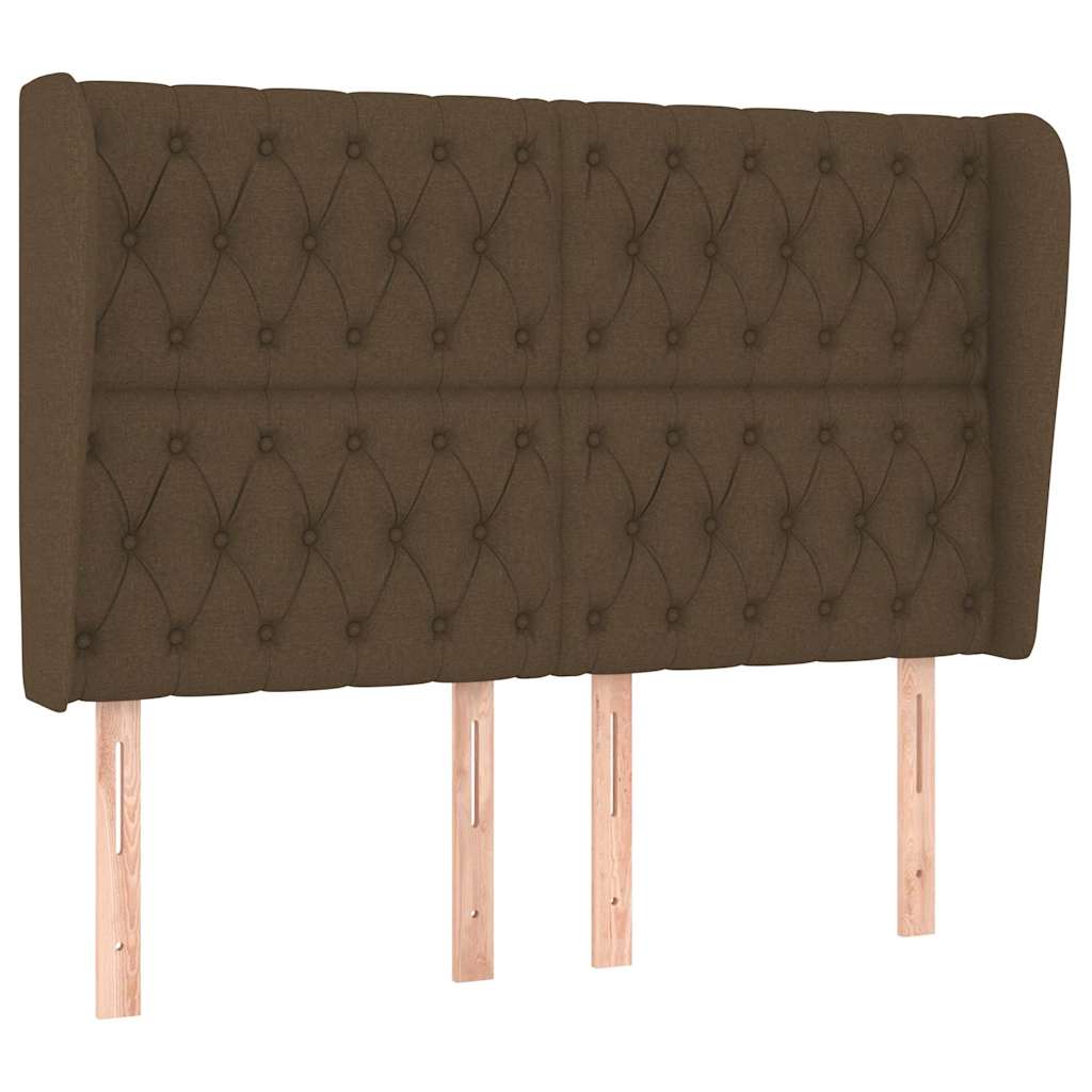 Vidaxl hoofdbord met randen 163x23x118 128 cm stof donkerbruin