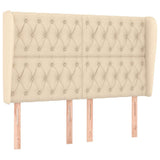 Vidaxl hoofdbord met randen 163x23x118 128 cm stof crèmekleurig