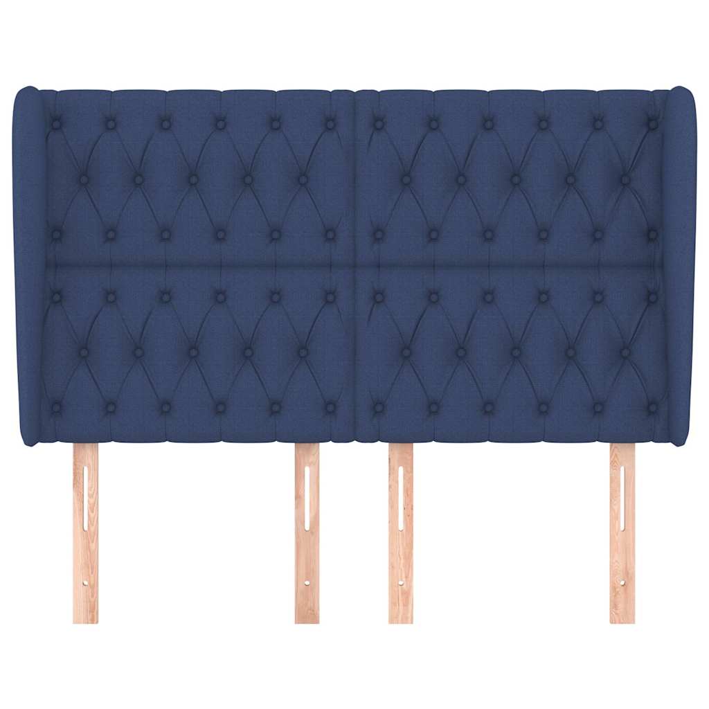 Vidaxl hoofdbord met randen 163x23x118 128 cm stof blauw