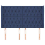 Vidaxl hoofdbord met randen 163x23x118 128 cm stof blauw