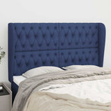 Vidaxl hoofdbord met randen 163x23x118 128 cm stof blauw