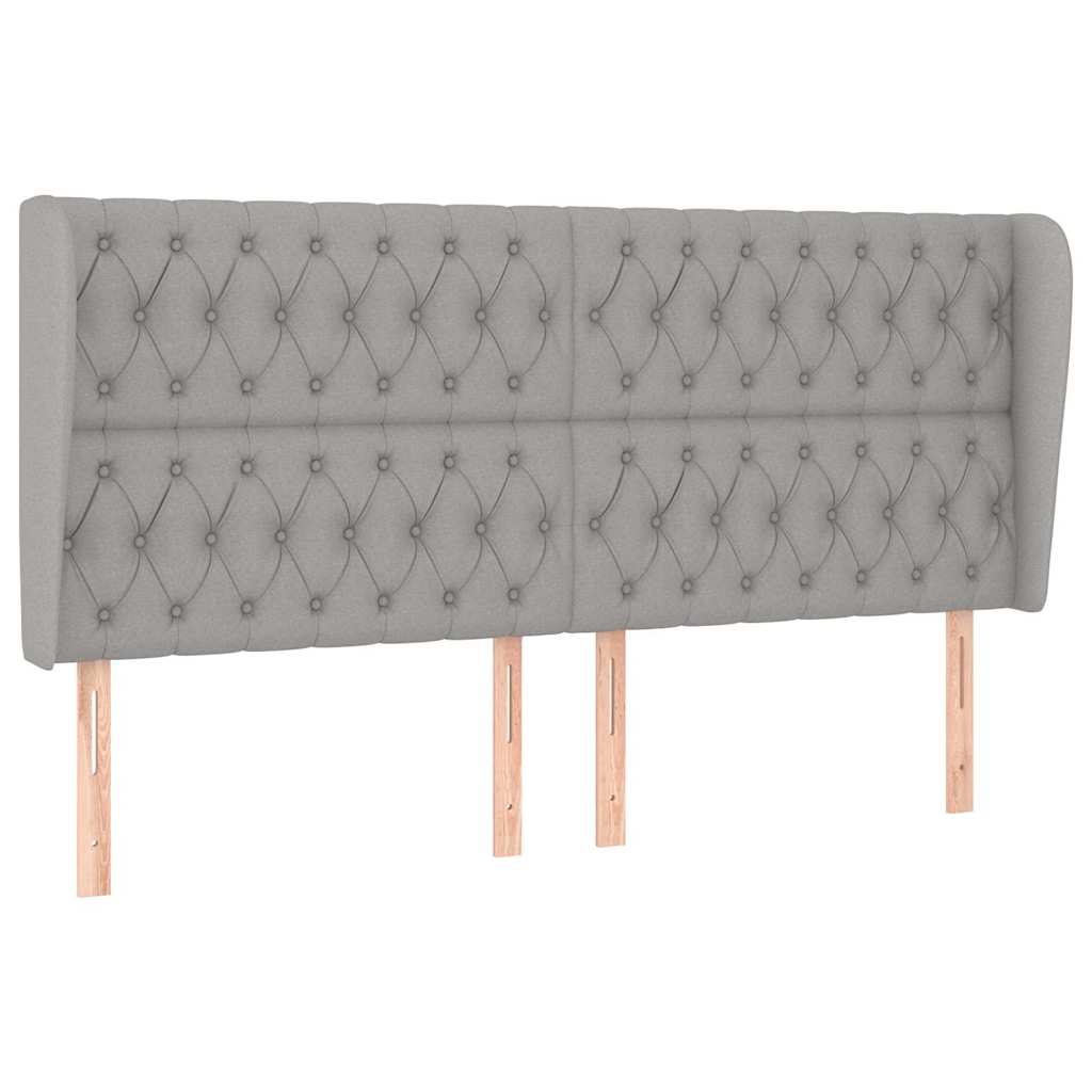 Vidaxl hoofdbord met randen 183x23x118 128 cm stof lichtgrijs