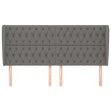 Vidaxl hoofdbord met randen 183x23x118 128 cm stof donkergrijs