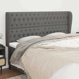Vidaxl hoofdbord met randen 183x23x118 128 cm stof donkergrijs