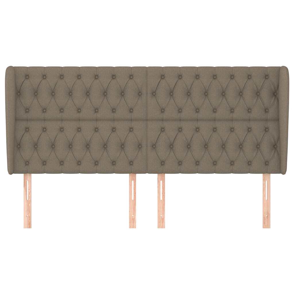 Vidaxl hoofdbord met randen 183x23x118 128 cm stof taupe