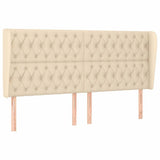 Vidaxl hoofdbord met randen 183x23x118 128 cm stof crèmekleurig