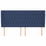 Vidaxl hoofdbord met randen 183x23x118 128 cm stof blauw