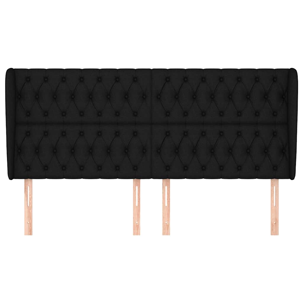 Vidaxl hoofdbord met randen 203x23x118 128 cm stof zwart