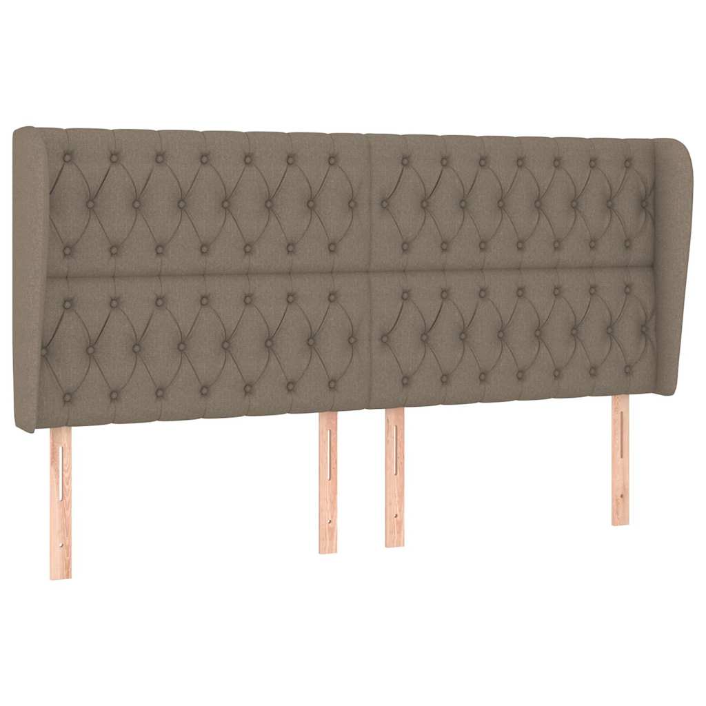 Vidaxl hoofdbord met randen 203x23x118 128 cm stof taupe