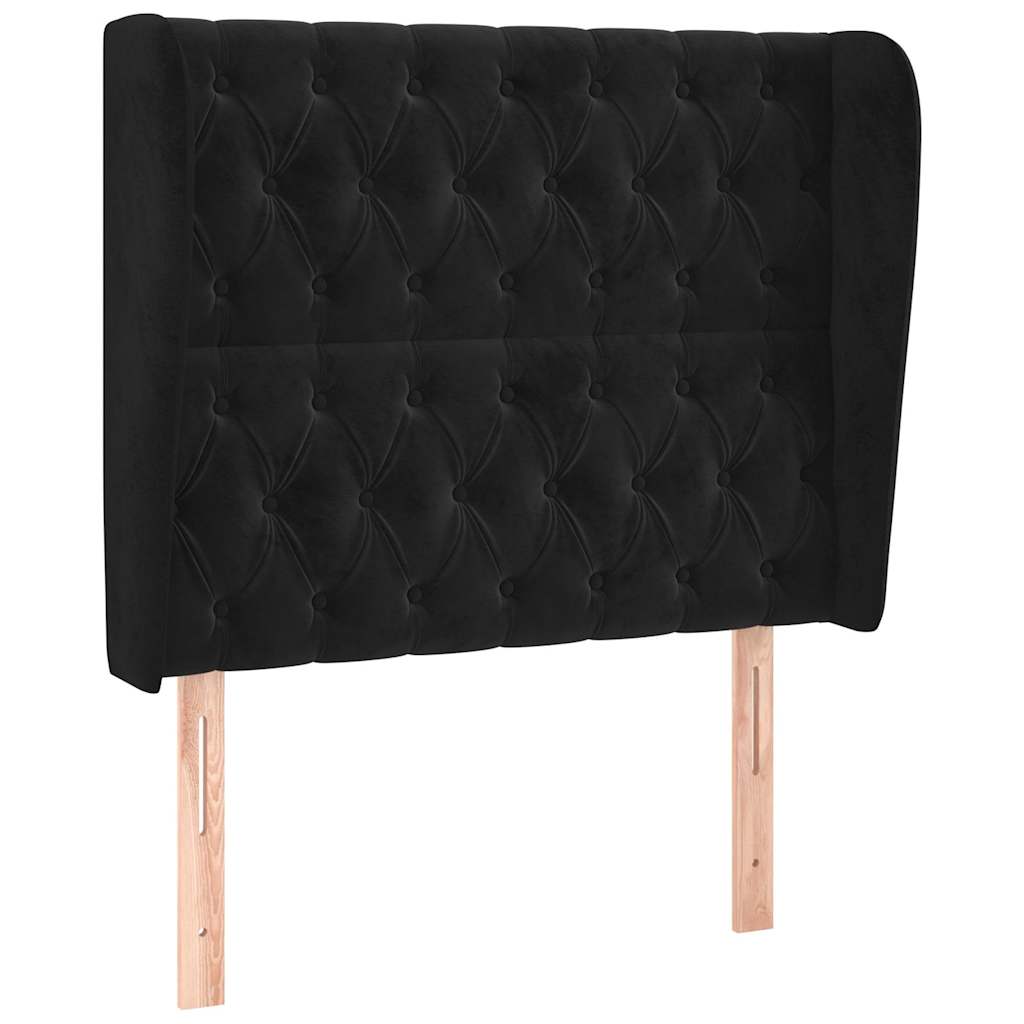 Vidaxl hoofdbord met randen 93x23x118 128 cm fluweel zwart