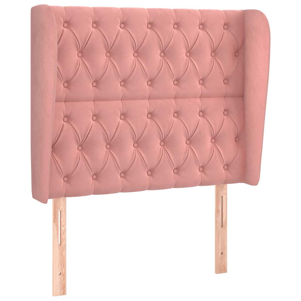 Vidaxl hoofdbord met randen 93x23x118 128 cm fluweel roze
