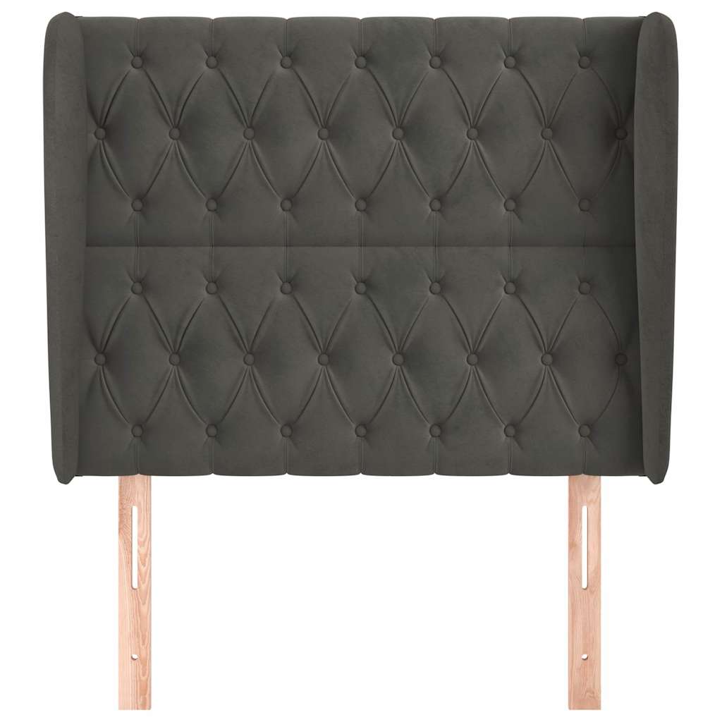 Vidaxl hoofdbord met randen 103x23x118 128 cm fluweel donkergrijs