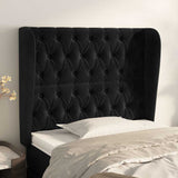 Vidaxl hoofdbord met randen 103x23x118 128 cm fluweel zwart