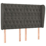 Vidaxl hoofdbord met randen 147x23x118 128 cm fluweel donkergrijs