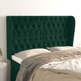 Vidaxl hoofdbord met randen 147x23x118 128 cm fluweel donkergroen