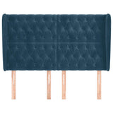 Vidaxl hoofdbord met randen 147x23x118 128 cm fluweel donkerblauw