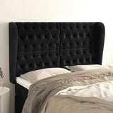 Vidaxl hoofdbord met randen 163x23x118 128 cm fluweel zwart