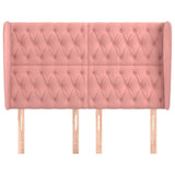 Vidaxl hoofdbord met randen 163x23x118 128 cm fluweel roze
