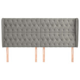 Vidaxl hoofdbord met randen 183x23x118 128 cm fluweel lichtgrijs