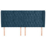 Vidaxl hoofdbord met randen 183x23x118 128 cm fluweel donkerblauw