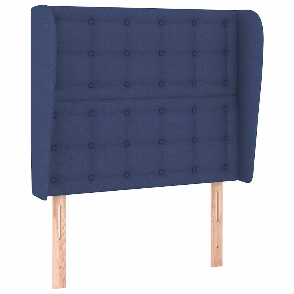 Vidaxl hoofdbord met randen 83x23x118 128 cm stof blauw