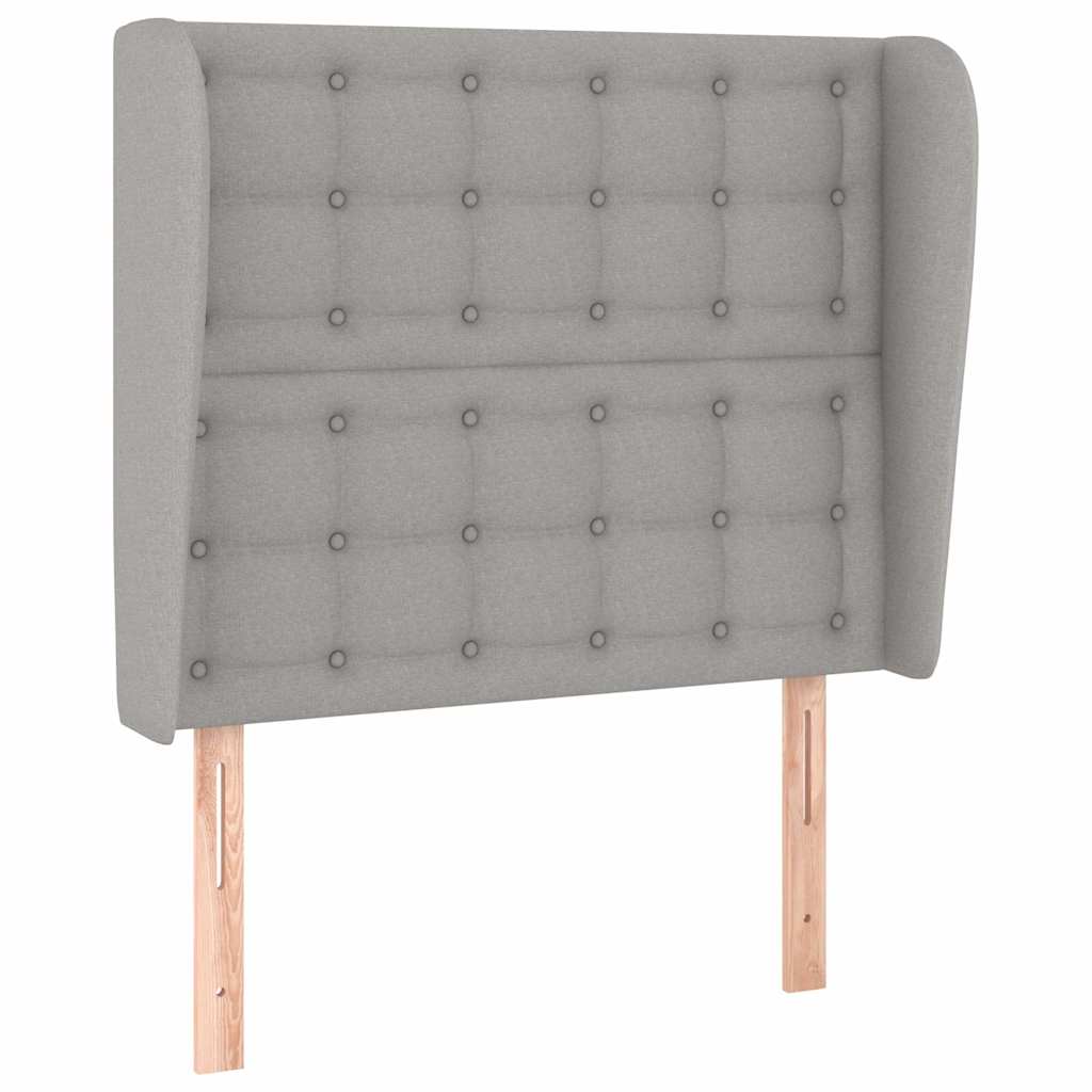 Vidaxl hoofdbord met randen 103x23x118 128 cm stof lichtgrijs