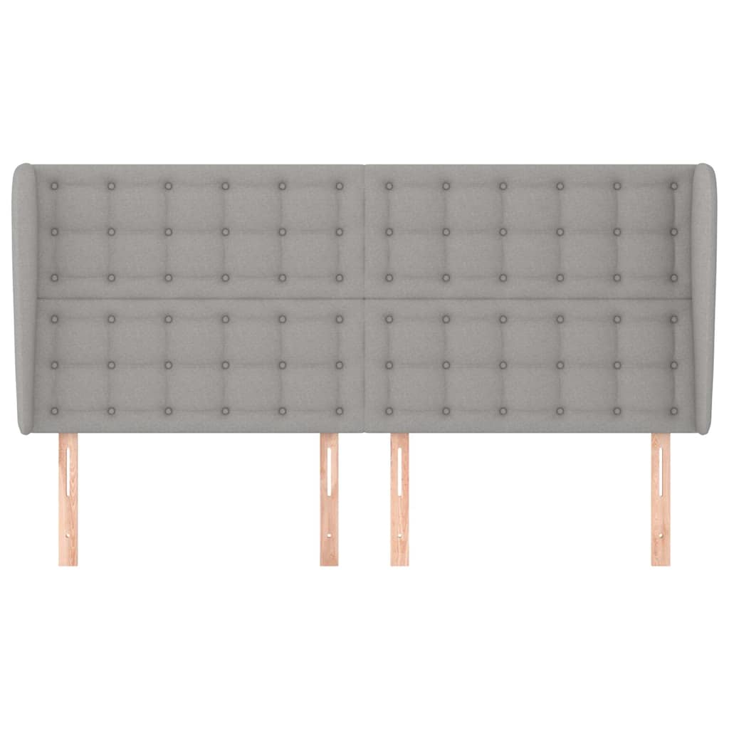 Vidaxl hoofdbord met randen 203x23x118 128 cm stof lichtgrijs