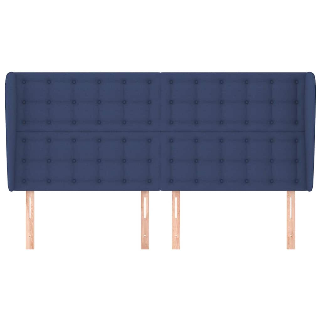 Vidaxl hoofdbord met randen 203x23x118 128 cm stof blauw