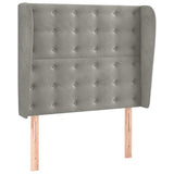 Vidaxl hoofdbord met randen 83x23x118 128 cm fluweel lichtgrijs