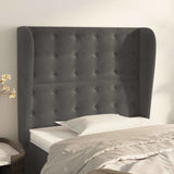 Vidaxl hoofdbord met randen 83x23x118 128 cm fluweel donkergrijs