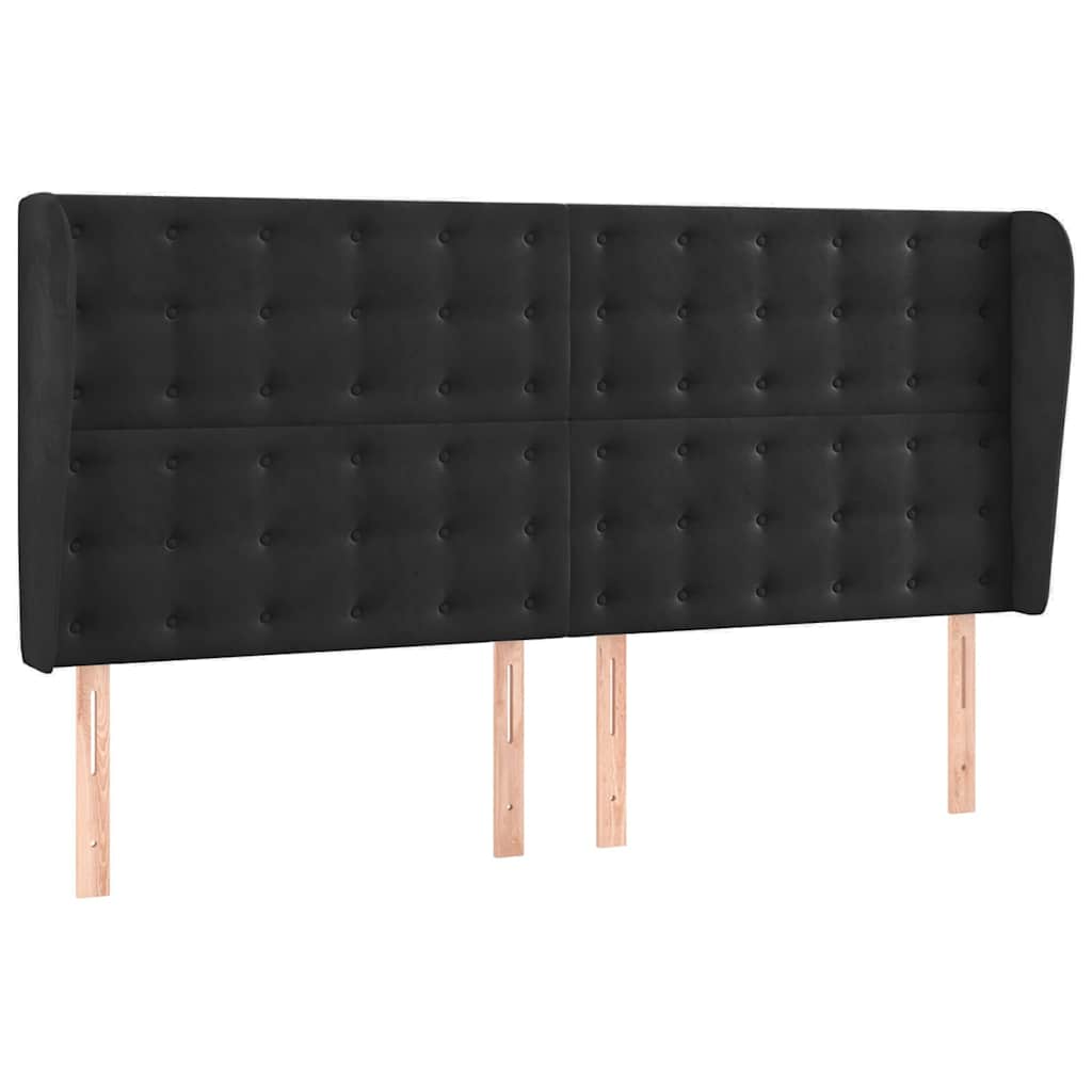 Vidaxl hoofdbord met randen 163x23x118 128 cm fluweel zwart